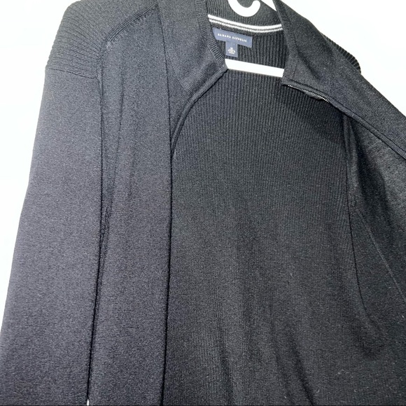 Banana Republic Full Zip Sweater EXTRA FINE MERINO WOOL Black Size Medium - Picture 4 of 11
